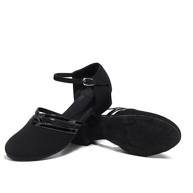 Girls' Black Dance Shoes with Adjustable Straps Comfortable