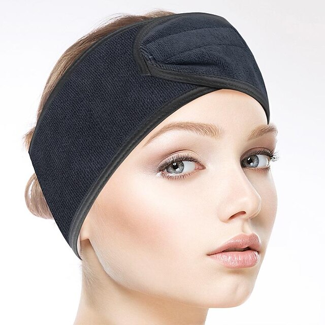  1pc Headband for Make Up, Cosmetic Headband, Terry Towelling, Adjustable Hair Protection Band with Fastener