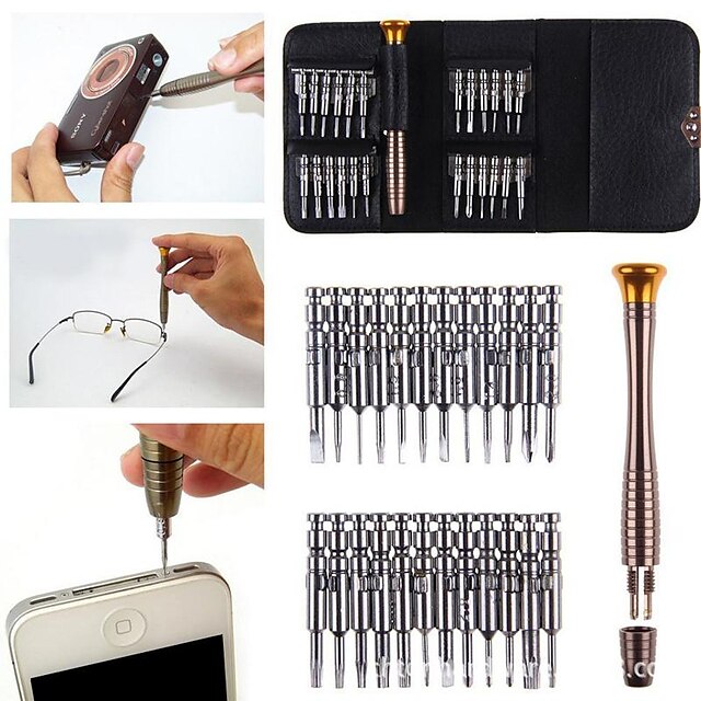  25pcs Per Set New 25 In 1 Precision Screwdriver Set Electronic Torx Screwdriver Opening Repair Tools Kit Set For IPhone Camera Watch Tablet PC