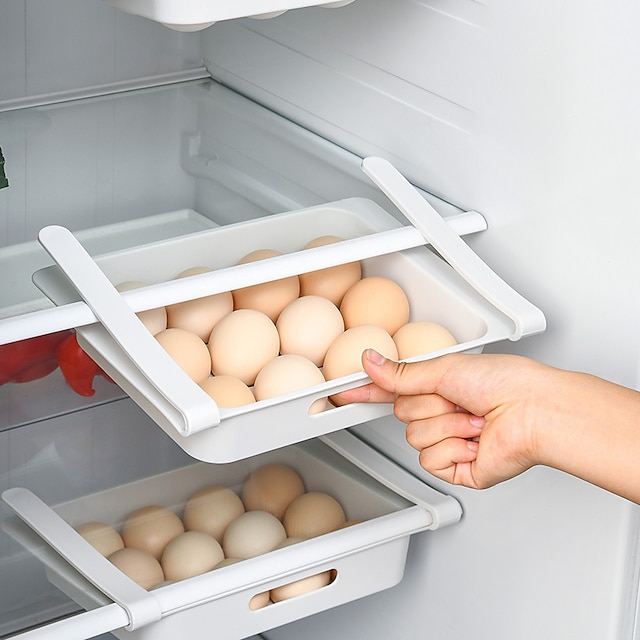 ぶら下げキッチンオーガナイザー冷蔵庫卵フルーツ収納ボックス引き出しタイプ食品野菜室キッチンアクセサリー冷蔵庫オーガナイザー棚