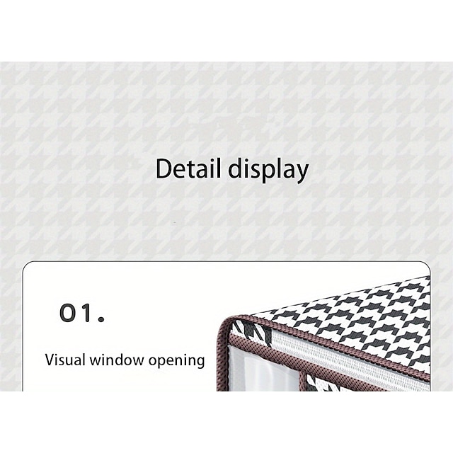 1pc Clothes Storage Bag, Houndstooth Pattern Foldable Fabric Storage