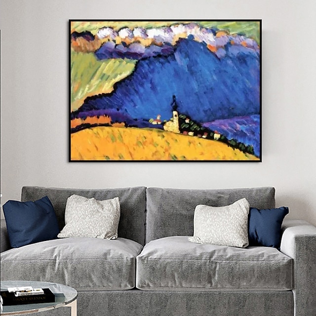  Handmade Oil Painting Canvas Wall Art Decoration Famous Wassily Kandinsky Abstract Landscape for Home Decor Rolled Frameless Unstretched Painting