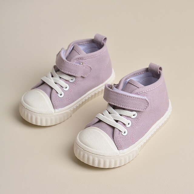  Boys Girls' Sneakers Sports & Outdoors Comfort School Shoes Beach Canvas Breathability Non-slipping Sporty Look Little Kids(4-7ys) Home Daily Walking Shoes LeisureSports White Purple Summer Spring