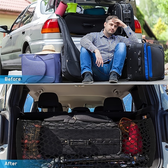  Сетчатая сумка для хранения багажника автомобиля, эластичная сетка для хранения багажа, сетчатый карман для мотоцикла, мотоцикла, велосипеда, автомобилей, грузовиков, квадроциклов с крючками