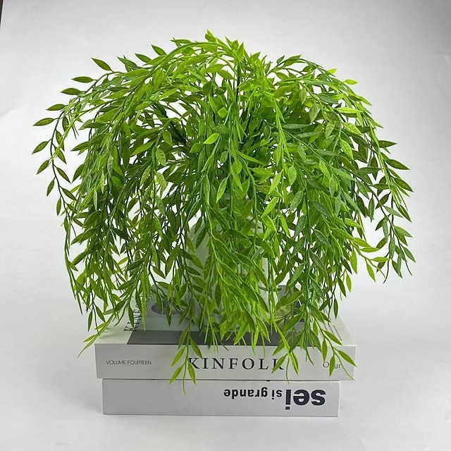  προσομοιωμένη λυγαριά τεχνητή κρεμαστά φυτά μπαστούνι αειθαλές φυτό, διακόσμηση τοίχου εσωτερικού και εξωτερικού χώρου 95cm