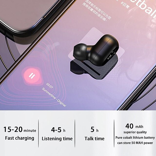  Mini Wireless Bluetooth 5.1 Earphone In Ear Sport Earbuds Handsfree Headset with Mic for All Phone