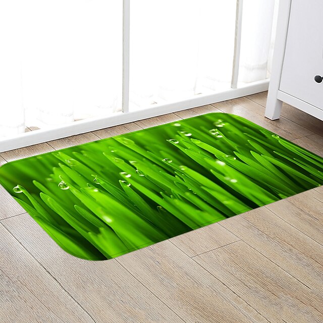  Green Grass Green Plant Series Floor Mat Flannel Fabric Printing Home Living Room Bedroom Non Skid Entrance Mattress