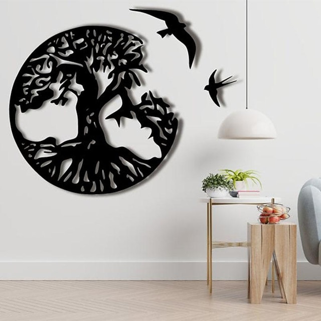  1pc Tree of Life  Metal Wall Art Outdoor Decor Rust Proof Wall Sculpture Ideal For Garden, Home, Farmhouse, Patio And Bedroom 30x30cm/12''x12''