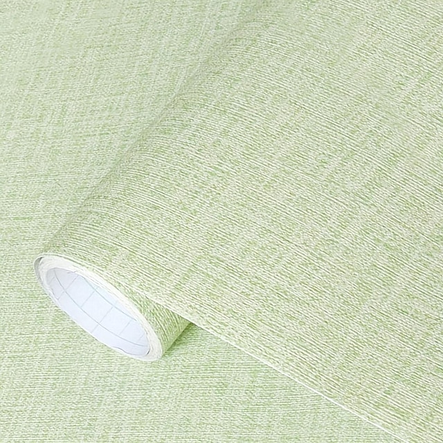 1pc Light Green Faux Grasscloth Self-Adhesive Contact Paper, Removable Waterproof Peel And Stick Wallpaper For Refrigerator Speaker Dryer Cabinet Oven Appliance Furniture Home Decor Room Background Kitchen