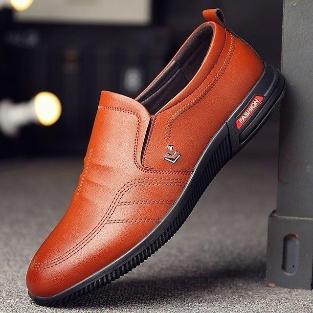  Bărbați Mocasini & Balerini Pantofi de confort Afacere Casual În aer liber Birou și carieră Piele Cald Respirabil Loafer Negru Maro Iarnă