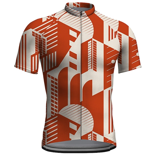  Homens Camisa para Ciclismo Geométrico Manga Curta Moto Blusas com 3 bolsos traseiros Ciclismo de Montanha Ciclismo de Estrada Secagem Rápida Tiras Refletoras Bolso Traseiro Pavio Humido Esportes