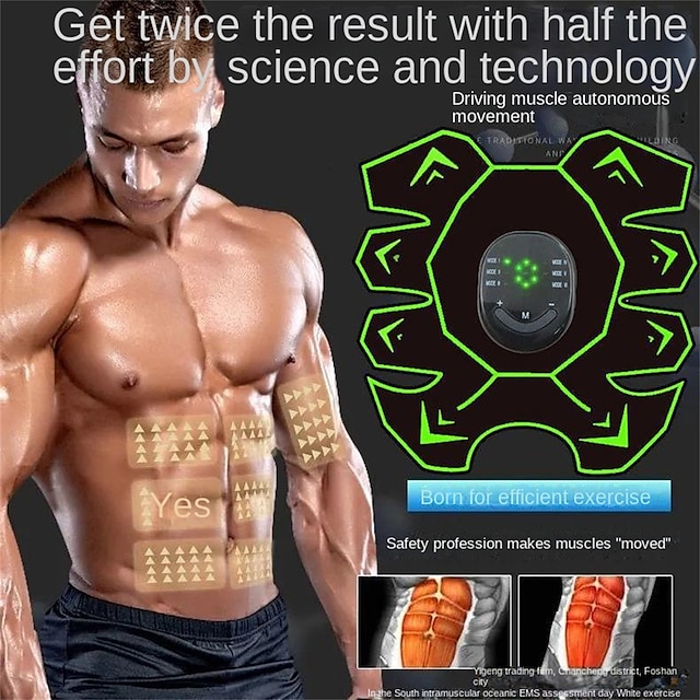 ny smart elektrisk muskelstimulator ems trådløs fitness vibrasjonsbelte magemuskeltrener vekttap slankende massasjeapparat