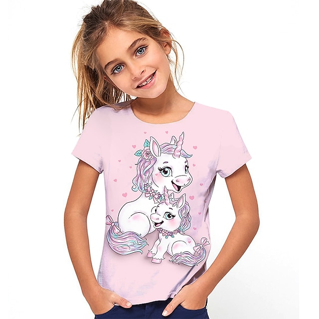  módní zvíře roztomilé tištěné tričko s krátkým rukávem módní 3D tištěné barevné košile pro chlapce a dívky