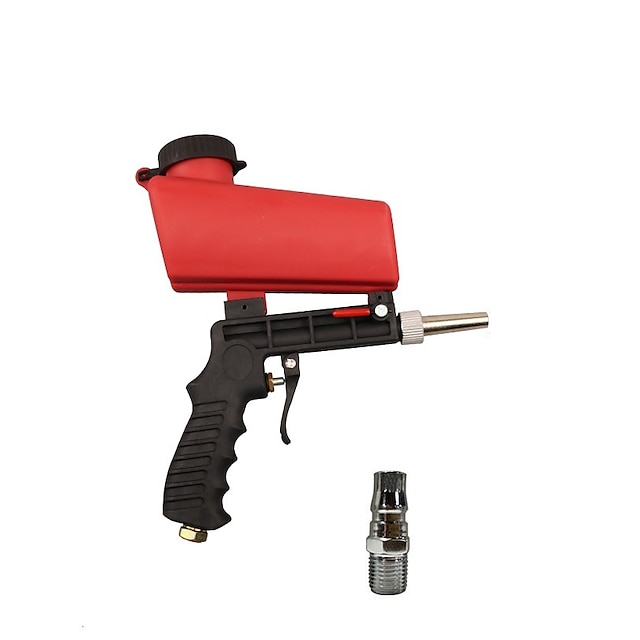  90psi Adjustable Sandblasting Gun Portable Gravity Pneumatic Adjustable Small Air Blasting Derusting Sandblasting Spr Car Cleaning Tool