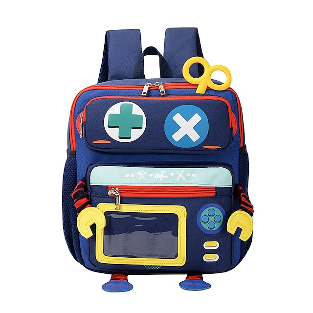  School Backpack Bookbag Cartoon for Kids Boys Girls Wear-Resistant With Chest Strap Adjustable Shoulder Straps Polyester School Bag Back Pack Satchel 11 inch