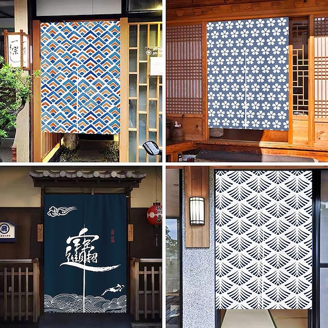  köksgardiner dörrgardiner gobelängdekor, japansk noren dörrgardinpanel, rumsavdelare för veranda vardagsrum kontor sovrum uteplats