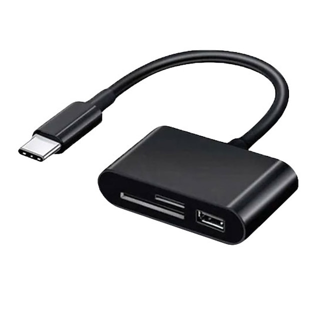  adaptateur de lecteur de carte usb c sd type c lecteur de carte micro sd tf adaptateur otg 3-en-1 multifonction pour ordinateurs portables macbooks caméras mobiles