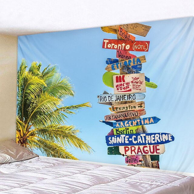  Travel Worldwide Wall Tapestry Art Decor Photograph Backdrop Blanket Curtain Hanging Home Bedroom Living Room Decoration
