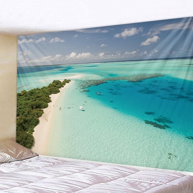  Landscape Wall Tapestry Ocean View Art Decor Photograph Backdrop Blanket Curtain Hanging Home Bedroom Living Room Decoration