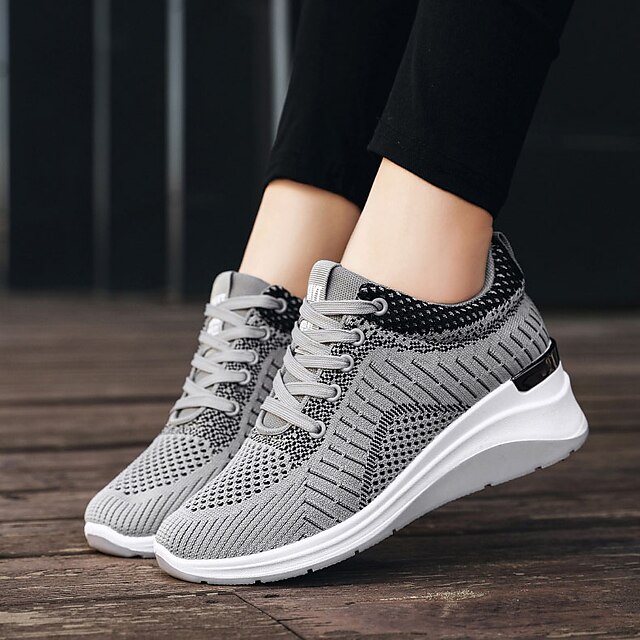 Women's Sneakers Pink Shoes Height Increasing Shoes Flyknit Shoes ...