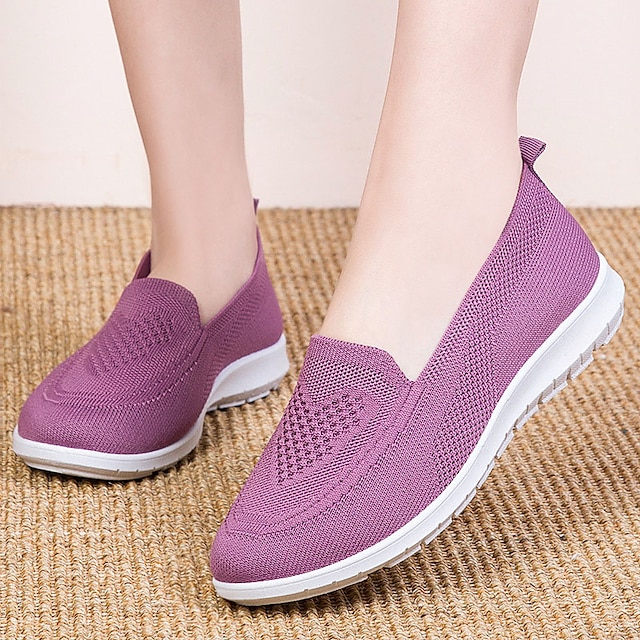 Women's Slip-Ons Pink Shoes Flyknit Shoes Comfort Shoes Outdoor Daily ...