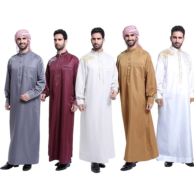  Men's Robe Thobe / Jubba Religious Saudi Arabic Arabian Muslim Ramadan Adults Leotard / Onesie