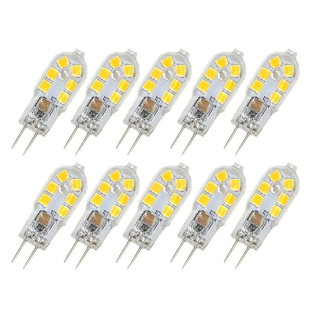  10pcs 2W G4 LED Bulb SMD2835 12leds Bi-Pin Base 20W Halogen Bulb Equivalent AC/DC 12 Volt Warm White White 3000K 6000k 360 Degree