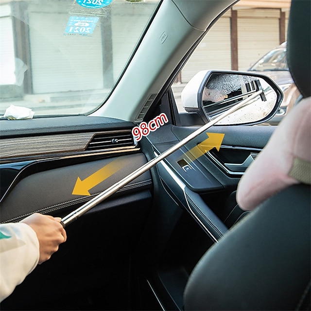 Multifunctional Retractable Portable Wiper, Clean Car Rearview Mirror Wiper,  2-in-1 Window Cleaner, Great For Gas Station, Glass, Shower, Windshield