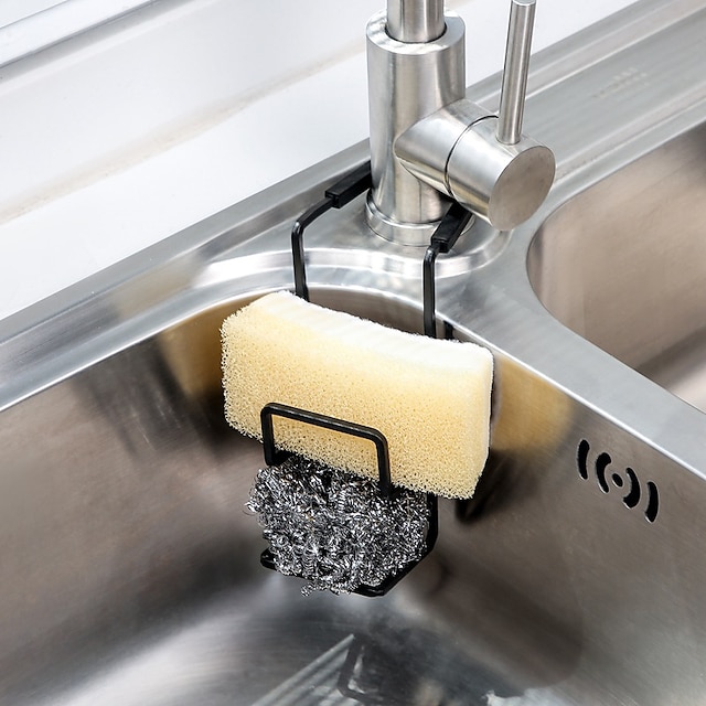  slitesterk vask caddy vask svamp holder lite kjøkken bad metall arrangør flytende oppvask avløp kran stativ dusj praktisk