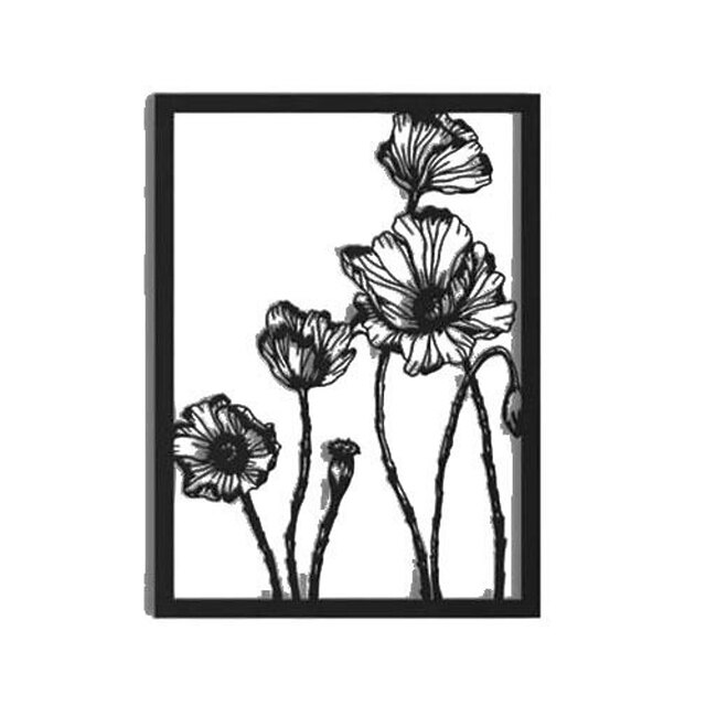 1pc Flowers Vases Metal Wall Art Outdoor Decor Rust Proof Wall