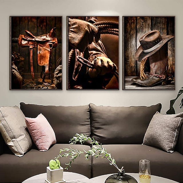  Print Stretched Canvas Prints - Abstract Culture Modern Three Panels Art Prints