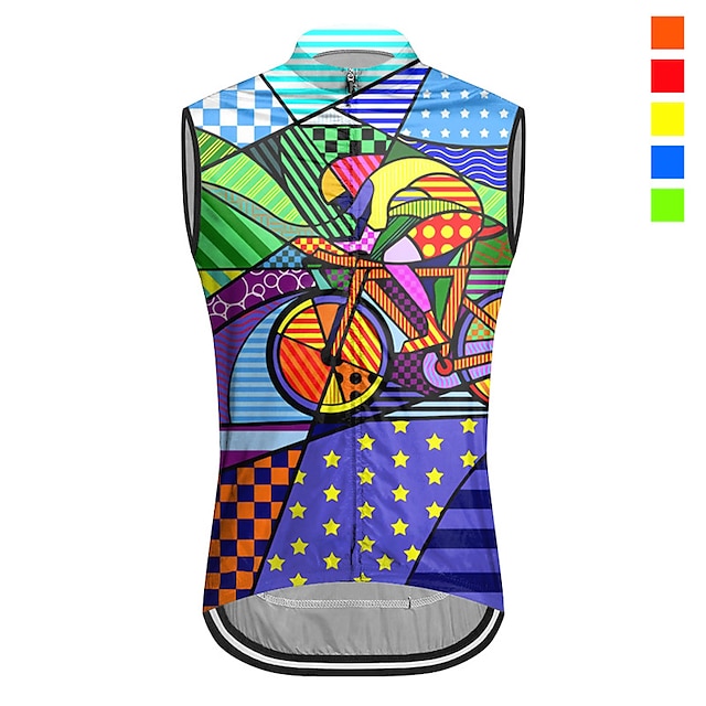  21Grams Men's Cycling Vest Cycling Jersey Sleeveless Bike Vest / Gilet Top with 3 Rear Pockets Mountain Bike MTB Road Bike Cycling Breathable Moisture Wicking Quick Dry Back Pocket Violet Yellow Pink
