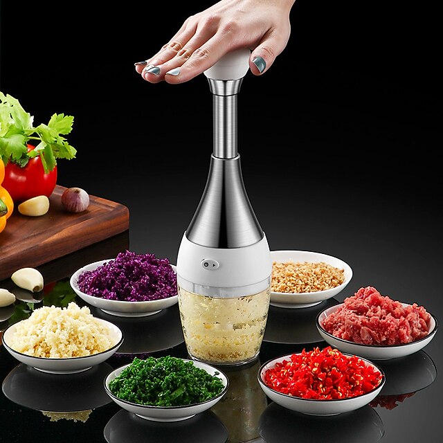 304 Stainless Steel Press Grinder Home Multipurpose Vegetable Cutter Garlic Tamper Children's