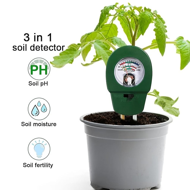  3 In 1 Soil Moisture Meter Fertility Meter PH Tester Soil Fertility Tester For Garden Lawn