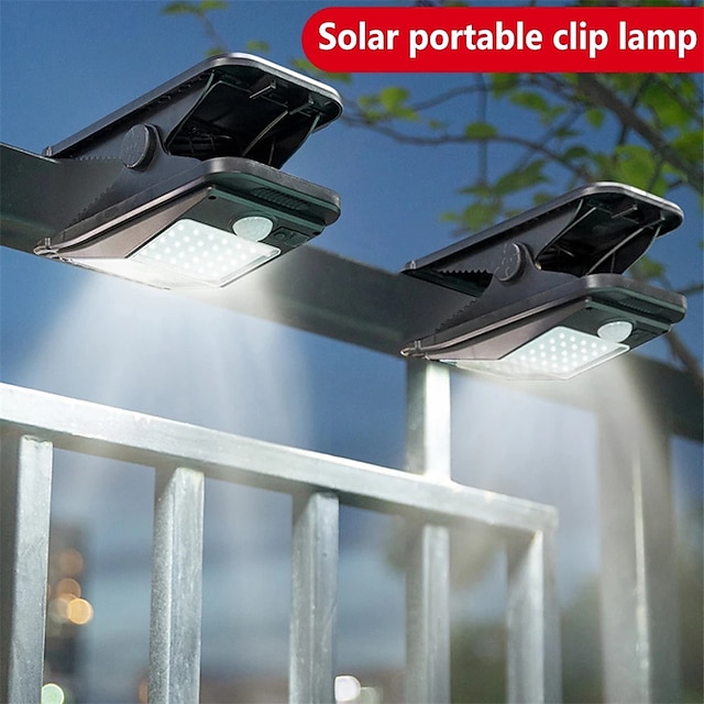  led solar tuin licht outdoor clip-on motion sensing licht ip65 waterdichte camping licht voor hek dek muur camping tent patio