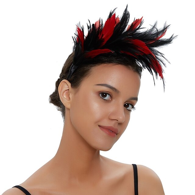  Fascinators Artificial feather Kentucky Derby Cocktail Simple Retro With Feather Headpiece Headwear