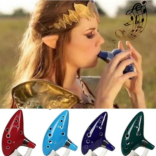  12 חורים אוקרינה קרמיקה alto c legend of ocarina כלי נגינה בחליל