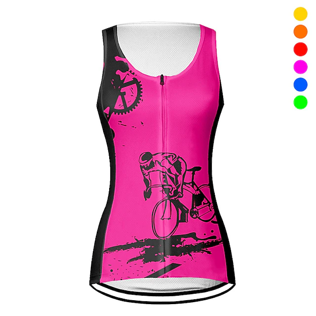 Women's Cycling Vest Cycling Jersey Graphic Funny Sleeveless Bike Vest / Gilet Jersey Top with 3 Rear Pockets Mountain Bike MTB Road Bike Cycling Quick Dry Back Pocket Moisture Wicking Breathable 9
