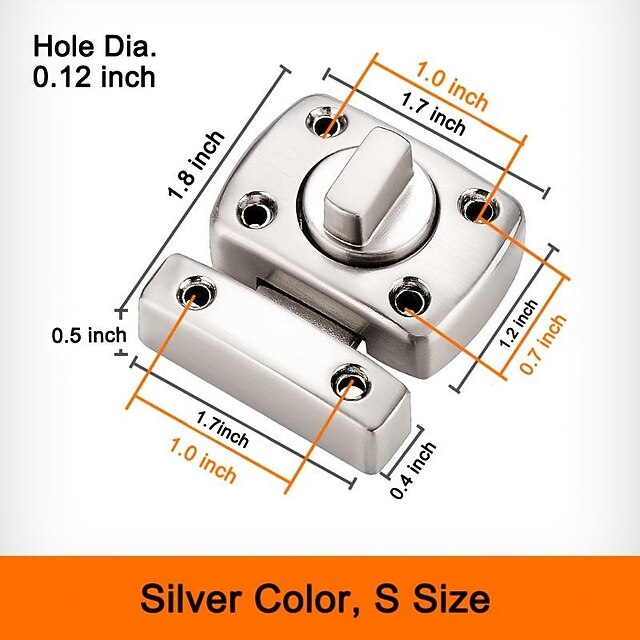 Home Security Door Lock Rotate Bolt Latch Gate Latches Door Slide Lock