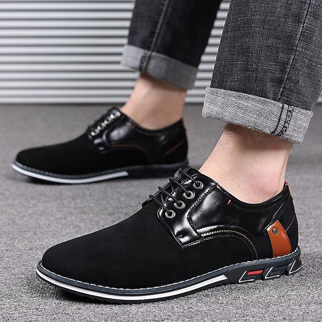 Men's Oxford Shoes Business Casual Daily Wear-resistant Lace-Up Leather ...