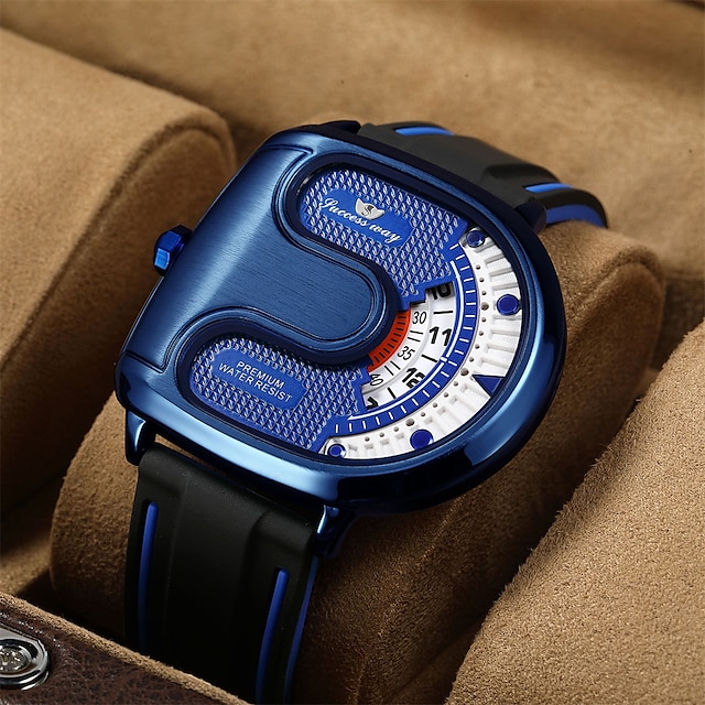  vinder gennemsigtig diamant mekanisk ur blå rustfrit stål skelet ur top mærke luksus business lysende mandlig ur
