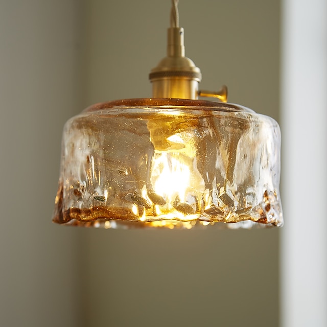  led taklampa mini glas koppar takhängande taklampa med glasskärm klarglas pendelbelysning för sovrum vardagsrum matsal kök
