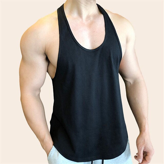 Men's Tank Top Vest Top Undershirt Sleeveless Shirt Sleeveless Crew Neck Summer Plain Fashion Designer Muscle Outdoor Going out Gym Black White Gray Top Tee for Men4