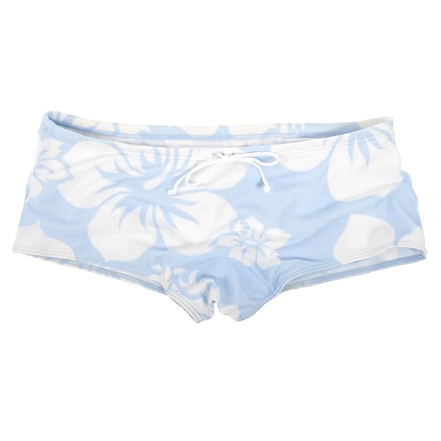  Herr Badshorts Badkläder Simkort Mönster Grafiska tryck Blomma Andningsfunktion Mjuk Utomhus Ledigt Dagligen Hawaiisk Stylish Svart Vit Microelastisk