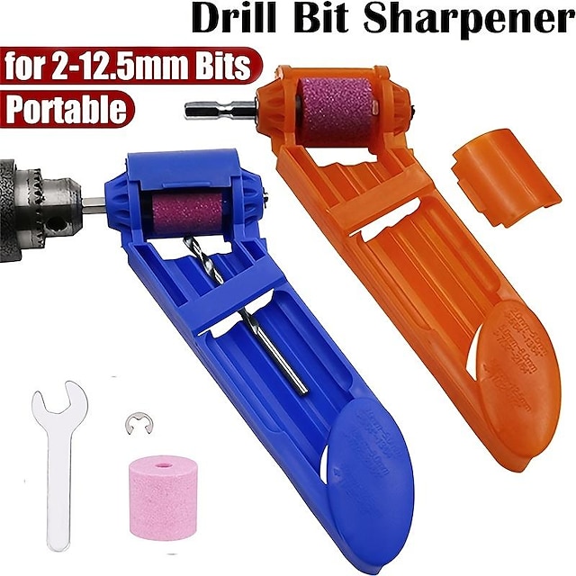  Portable Drill Bit Sharpener Corundum Resisting Drill Polishing Corundum Grinding Wheel Tool Grinder Wheel Tool 2.0-12.5mm Drill Bits