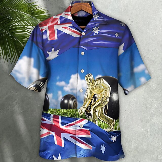 Men's Shirt Summer Hawaiian Shirt Graphic Prints Eagle American Flag ...