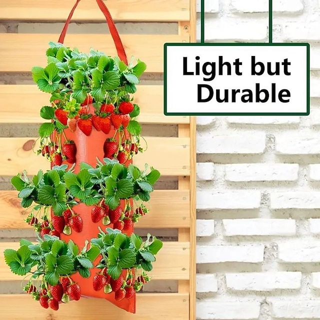 Hanging Strawberry Grow Bag, Strawberry Grow Bag With 8 Holes For