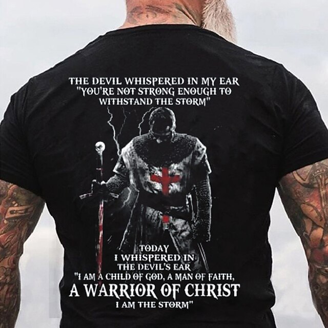 Men's Graphic Gothic Horror T Shirt Tee Christian T Shirts Short Sleeve T shirt 3D Print Crew Neck Shirt Vintage Fashion Designer Outdoor Casual Daily Black Spring & Summer Clothing Apparel S M L XL2