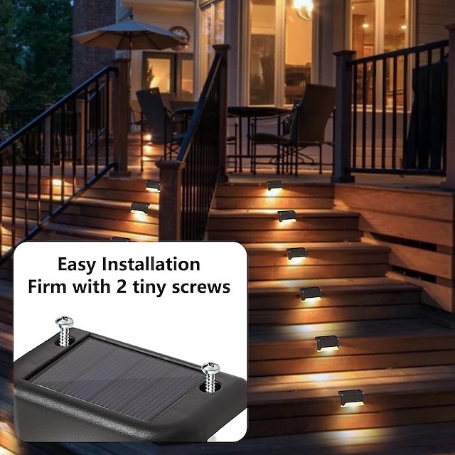 4pcs Solar Step Lights Outdoor LED Deck Stair Lights Waterproof LED for