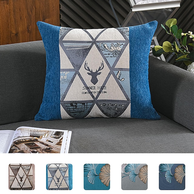  Chenille Pillow Cover Nordic Geometric Sofa Pillowcase Waist Cushion Cover Cases Home Decor Decorativ Pillow Protector
